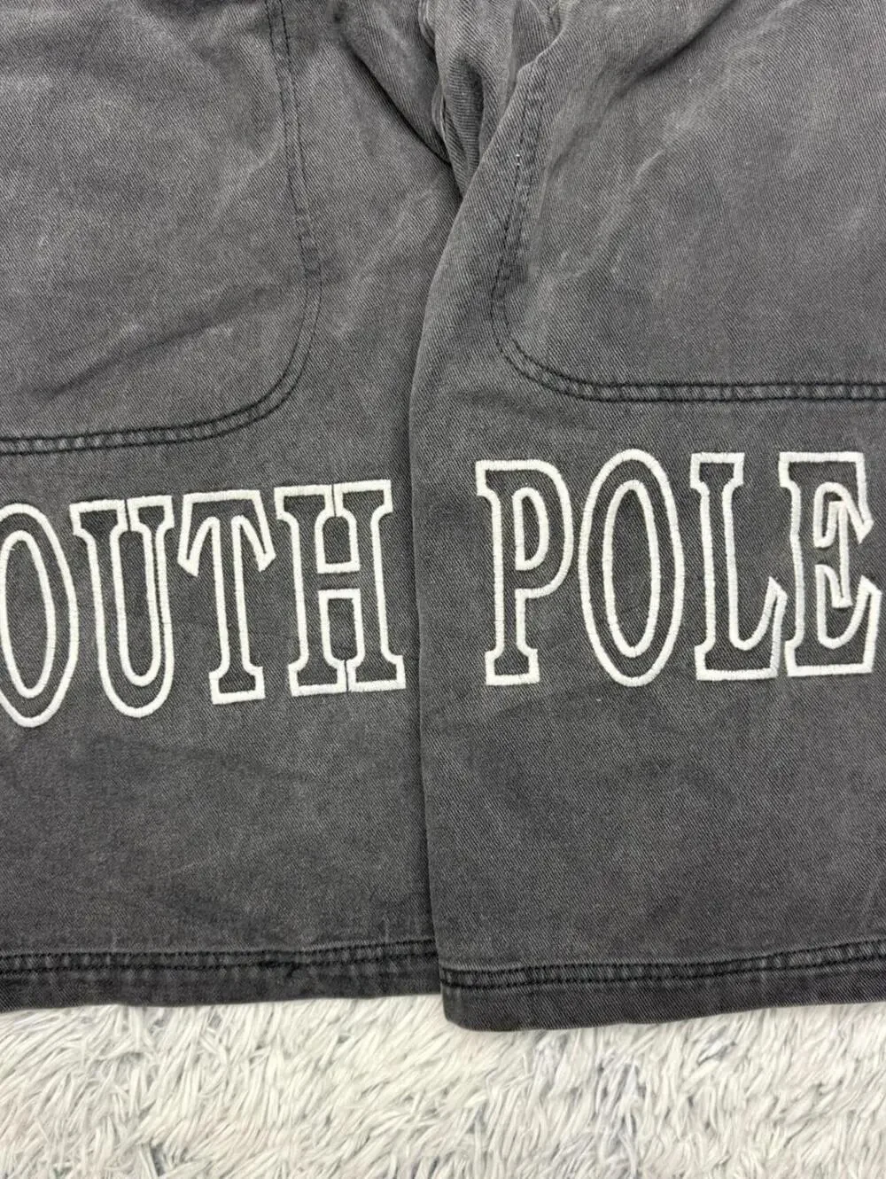 Vintage 1990s Southpole logo tape baggy denim shorts